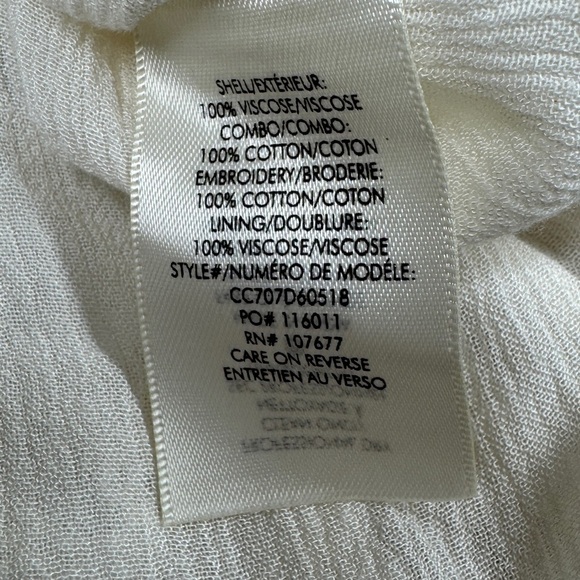 Alice + Olivia Enya White Cream Boho Lace 100% Cotton Bell Sleeves Mini Dress 0 - Picture 17 of 17